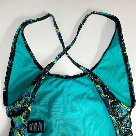 Proenza Schouler‎ Swimsuit Womens XS One Piece Open Back Teal Abstract - Picture 7 of 11